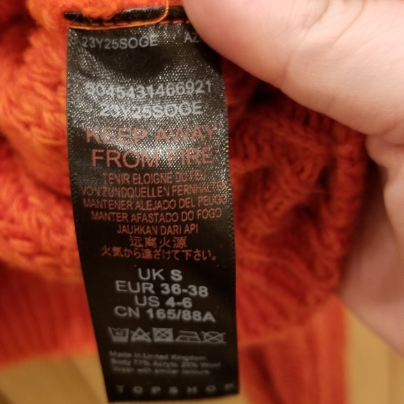 Topshop Ladder Wool Mix Cropped Sweater SZ S NWT - Picture 5 of 10